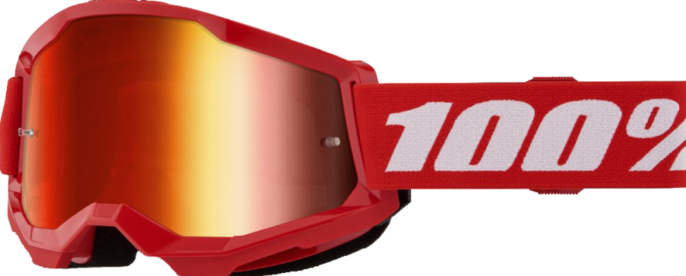 100% Strata 2 Goggle Red - Mirror Red Lens