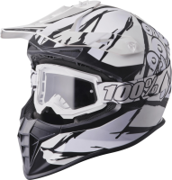 gms Motocrosshelm Fortis Graffi matt schwarz-weiss S