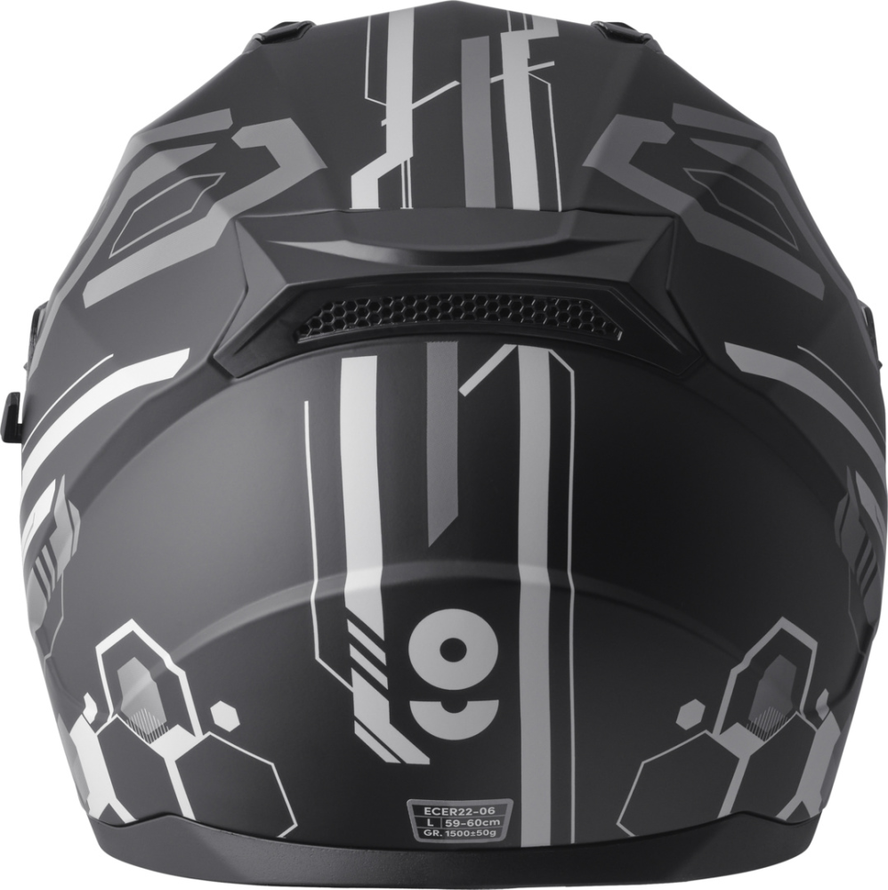 gms Integralhelm Hexago Graphic matt-grau XL